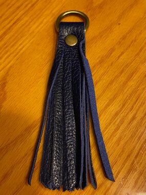 PLG Cobalt Leather Tassel Keychain